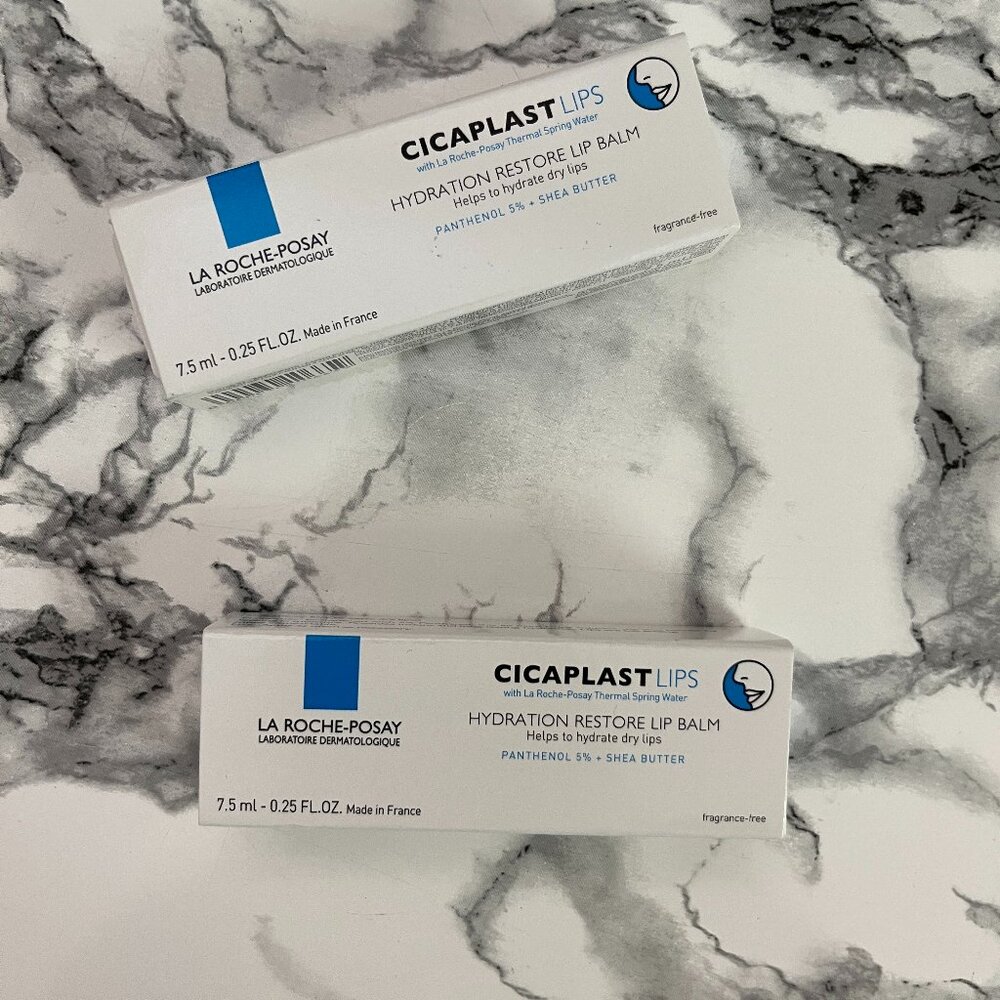 Lot of 2 x La Roche-Posay CICAPLAST LIPS HYDRATION RESTORE LIP BALM 0.25oz 75ml